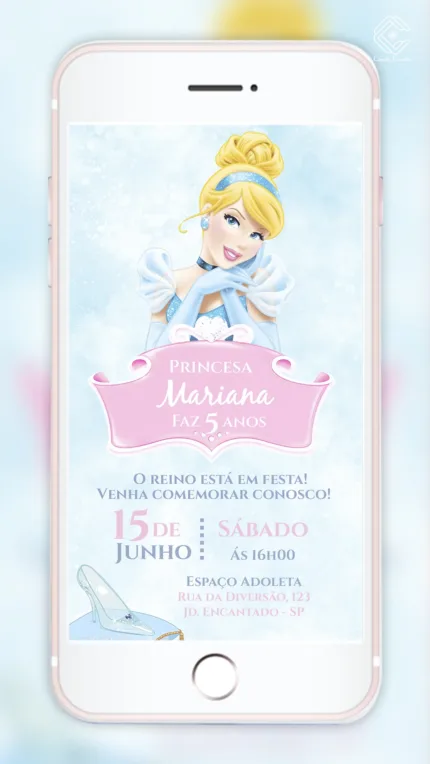 Convite Digital Cinderela
