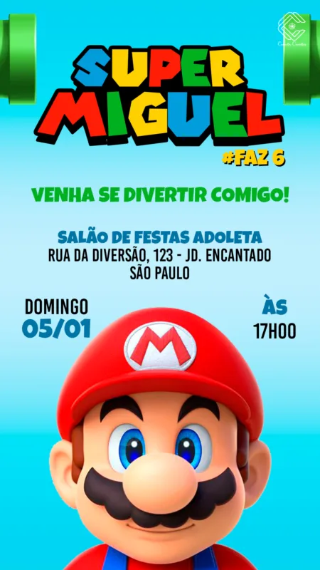 Convite Digital Super Mario