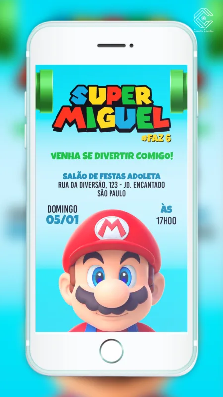 Convite Digital Super Mario