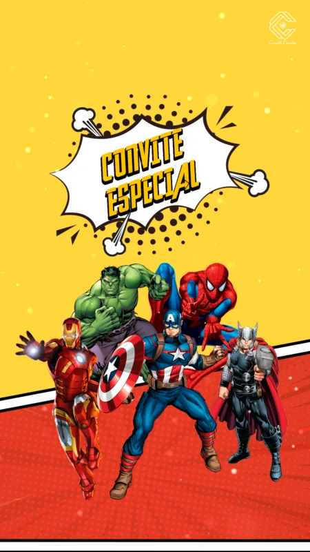 Convite Animado Vingadores