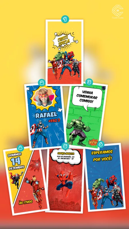 Convite Animado Vingadores
