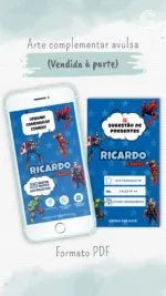Convite Interativo Missão Vingadores em Ação