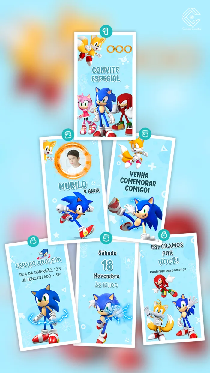 Convite Animado Sonic