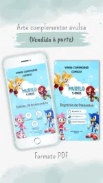 Convite Animado Sonic em Alta Velocidade
