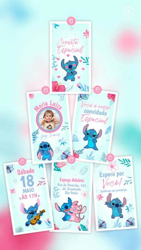 Convite Animado Lilo & Stitch