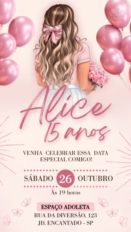 Convite Digital Meus 15 anos