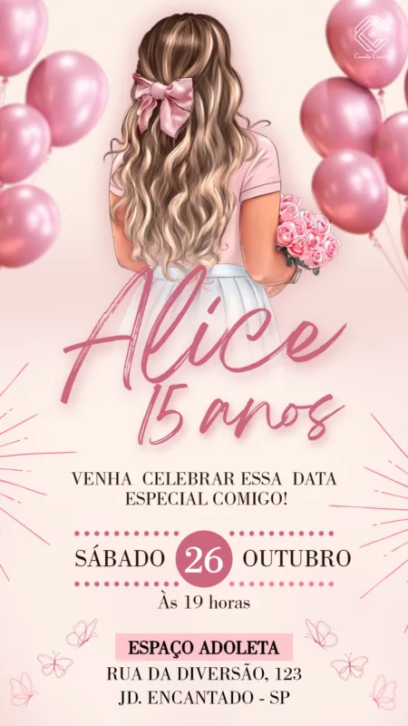 Convite Digital Meus 15 anos