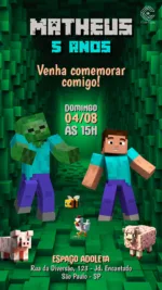 Convite Digital Minecraft