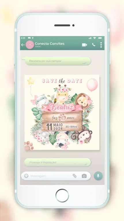 Save the Date Safari - Menina