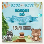 Save the Date Bosque Encantado Menino