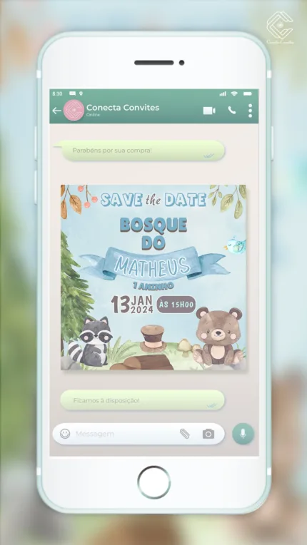 Save the Date Bosque Encantado Menino
