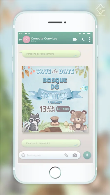 Save the Date Bosque Encantado Menino