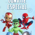 Convite Animado Vingadores Cute