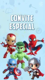 Convite Animado Vingadores Cute