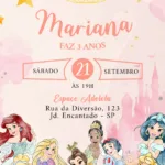 Convite Digital Princesas Disney