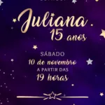 Convite Digital 15 anos Noite Estrelar