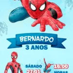 Convite Digital Homem Aranha Aquarela