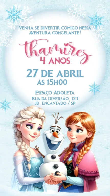 Convite Digital Congelante Frozen
