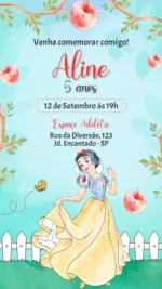 Convite Digital Branca de Neve