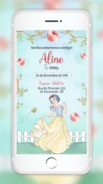 Convite Digital Branca de Neve