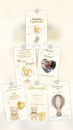 Convite Animado Chá Revelação Ursinho