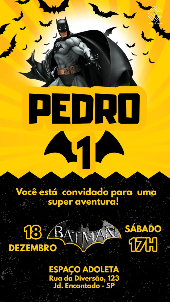 Convite Digital Batman Bats