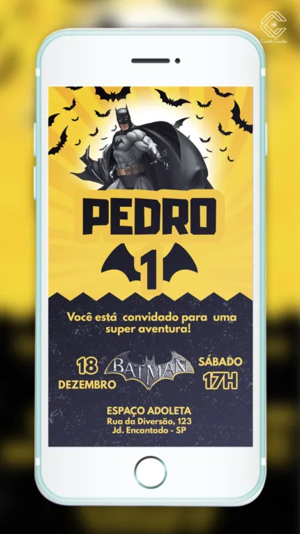 Convite Digital Batman Bats