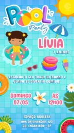 Convite Digital Pool Party