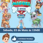 Convite Interativo Patrulha Canina Aquarela