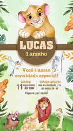Convite Digital Rei Leão