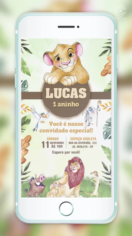 Convite Digital Rei Leão