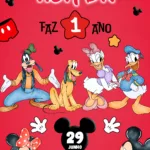 Convite Digital Mickey e sua Turma