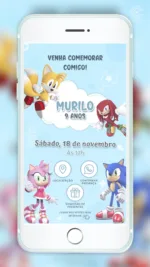 Convite Interativo Sonic em Alta Velocidade
