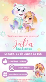 Convite Interativo Patrulha Canina Amigas