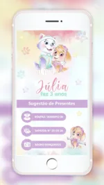 Convite Interativo Patrulha Canina Amigas