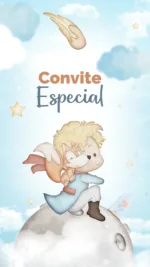 Convite Animado O Pequeno Príncipe entre as Estrelas