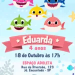 Convite Digital Baby Shark Fundo do Mar
