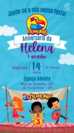 Convite Digital 3 Palavrinhas Music