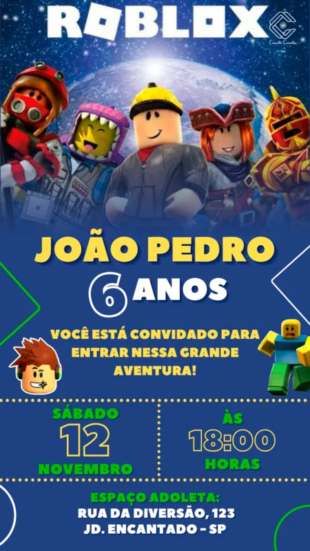 Convite Digital Roblox World