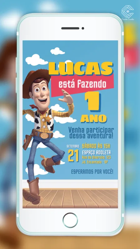 Convite Digital Toy Story Woody