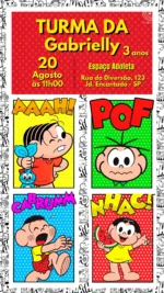 Convite Digital Turma da Mônica Quadros