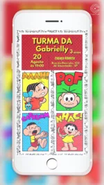 Convite Digital Turma da Mônica Quadros