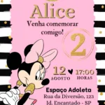 Convite Digital Minnie Rosa Golden