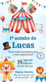 Convite Digital dia de Circo