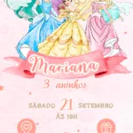 Convite Interativo Princesas Disney
