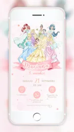 Convite Interativo Princesas Disney