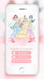 Convite Interativo Princesas Disney