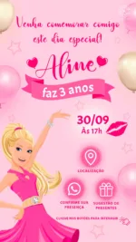 Convite Interativo Barbie Girl