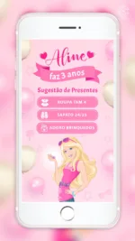 Convite Interativo Barbie Girl