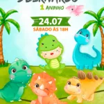 Convite Interativo Dino Baby